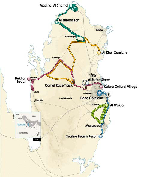 2013 Tour of Qatar map